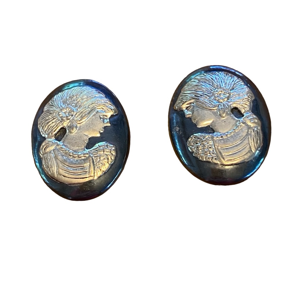 Sterling Silver Cameo Earrings or Shoe Clips